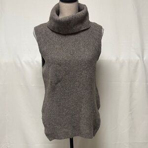 Aritzia Taupe Sleeveless Turtleneck Sweater